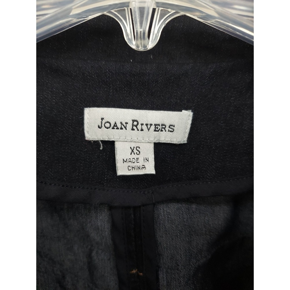 Joan Rivers Denim Jacket Womens XS Blue Dark Wash Gold Buttons Jean Stretch - Picture 3 of 11